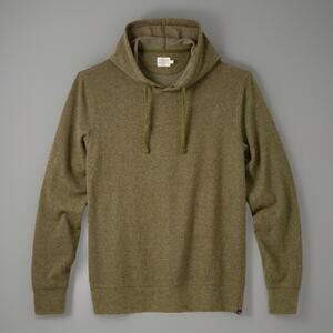 Faherty Sunwashed Midweight Organic Hoodie Mens XXL OLIVE Slub Knit Pullover EUC